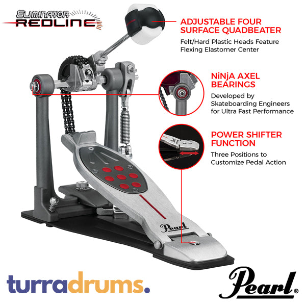 Pearl P2050C Eliminator Redline Single Bass Drum Pedal (P-2050C)