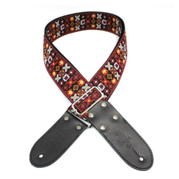 DSL Jacquard Weaving Fire Guitar Strap