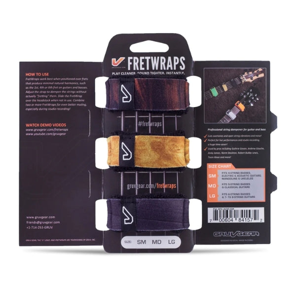 GruvGear FretWraps 3pk - Wood Small