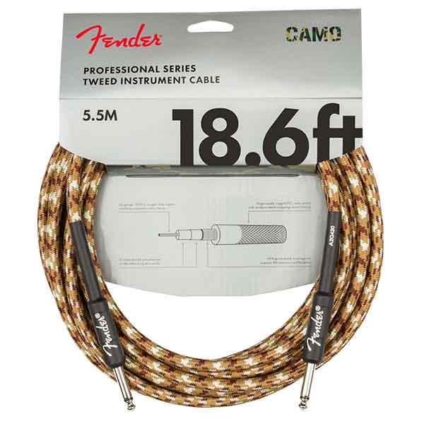 Fender Pro Instrument Cable Straight/Straight, 18.6' - Desert Camo