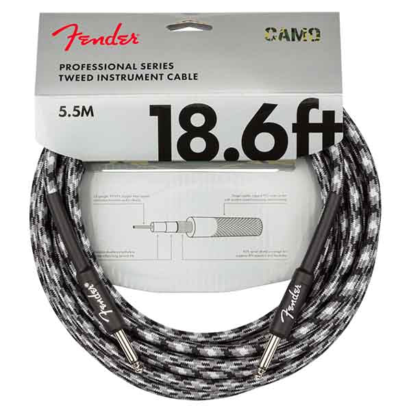 Fender Pro Instrument Cable Straight/Straight, 18.6' - Winter Camo